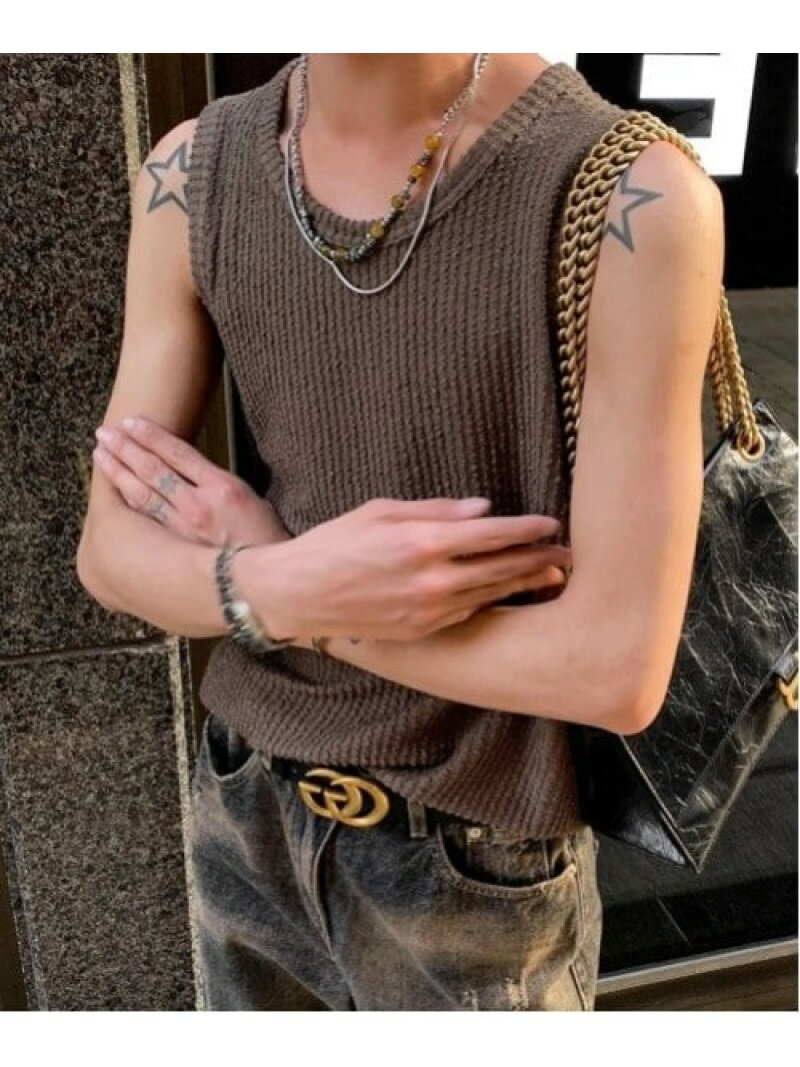 【SALE/10%OFF】NOWLE NOWLE/(M)【NOWLE】Y2K サーマル ノースリーブ トップス チェルカ トップス ノースリーブ・タンクトップ ...