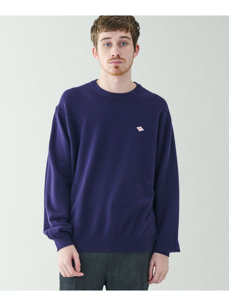 Bshop DANTON | ラムウール クルーネックニットプルオーバー MEN ビショップ トップス ニット ブラック レッド パープル【送料無料】