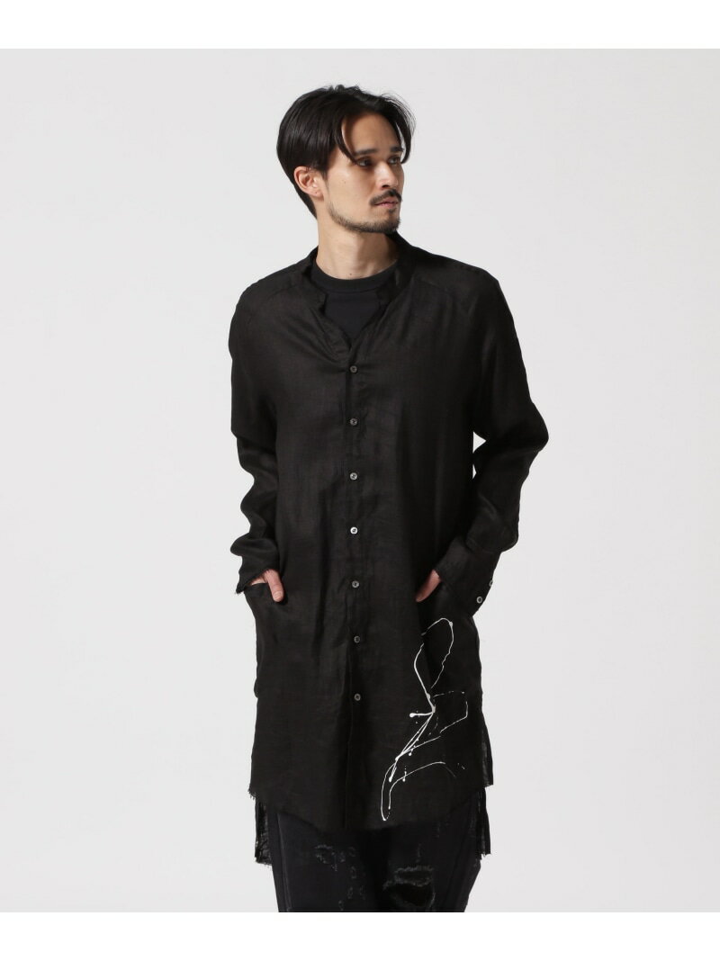 ROYAL FLASH KMRii/ケムリ/Splash Linen Long Shirt ロイヤルフラッシュ トップス シャツ ブラウス ブラック ホワイト【送料無料】