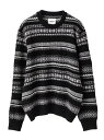 TAKAHIROMIYASHITATheSoloist. fair isle crew neck sweater. タカヒロミヤシタザソロイスト. トップス ニット ブラック【送料無料】