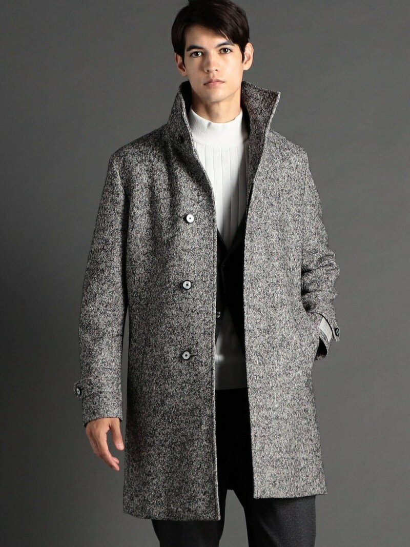【SALE/46%OFF】MONSIEUR NICOLE BEL&CO ブークレージャージ スタンドカラーコート ニコル ジャケット・アウター その他のジャケット・アウター グレー ブラック【RBA_E】【送料無料】