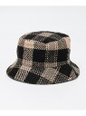 【SALE/50%OFF】SHIPS MEN GRILLO: ウール チェック バケット ハット シップス 帽子 ハット ブラック ブラウン【RBA_E】【送料...