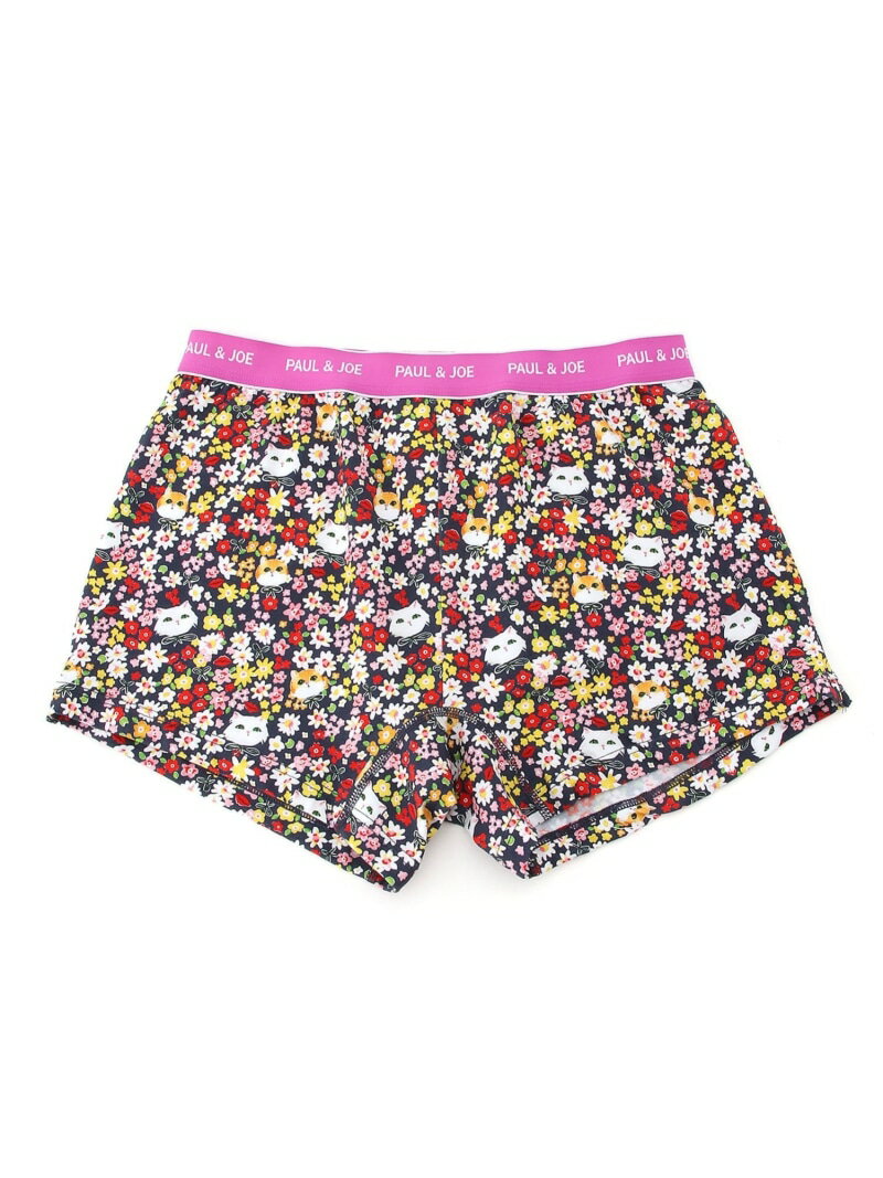 【SALE／39%OFF】PAUL & JOE (M)ポール&ジョー/ポール&ジョー ネコと花柄ルーズボクサーパンツ ボディライフ インナー・ルームウェア ボクサーパンツ・トランクス グリーン ネイビー【RBA_E】