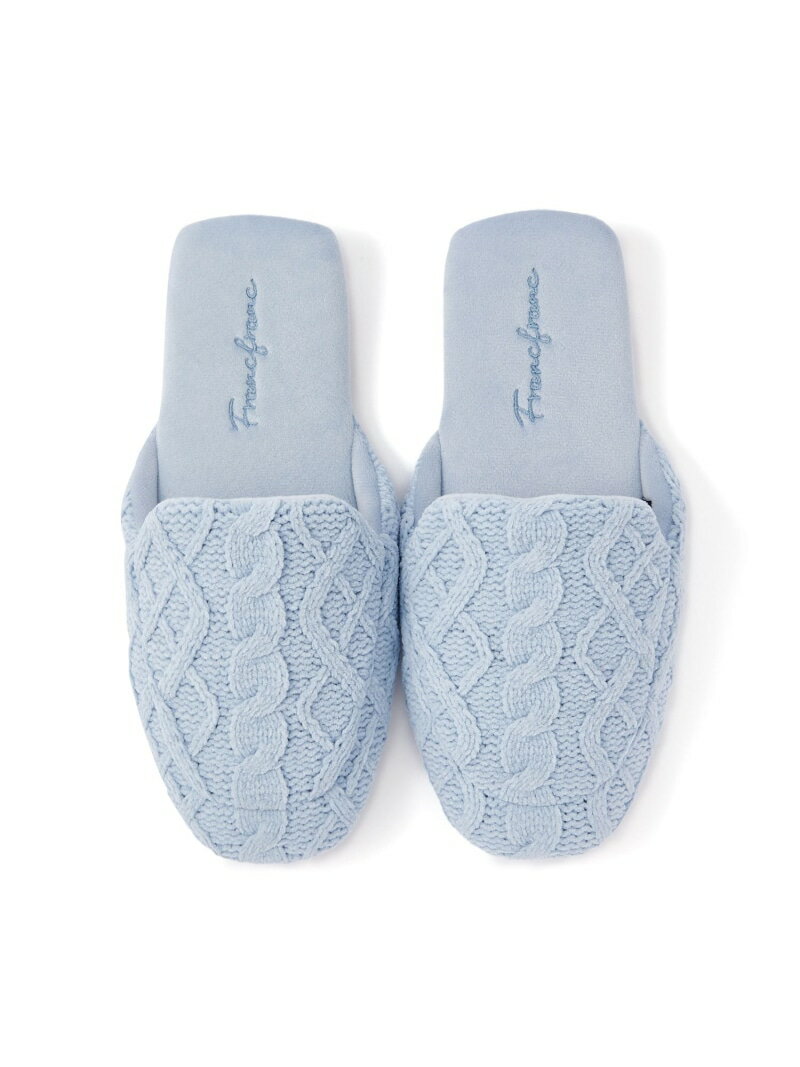 Francfranc ケーブルニット ルームシューズ ライトブルー フランフラン 靴下・レッグウェア その他の靴..