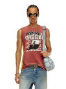 【SALE/40%OFF】DIESEL メンズ タンクトップ プリント ディーゼル トップス ノースリーブ・タンクトップ レッド【RBA_E】【送料無料】