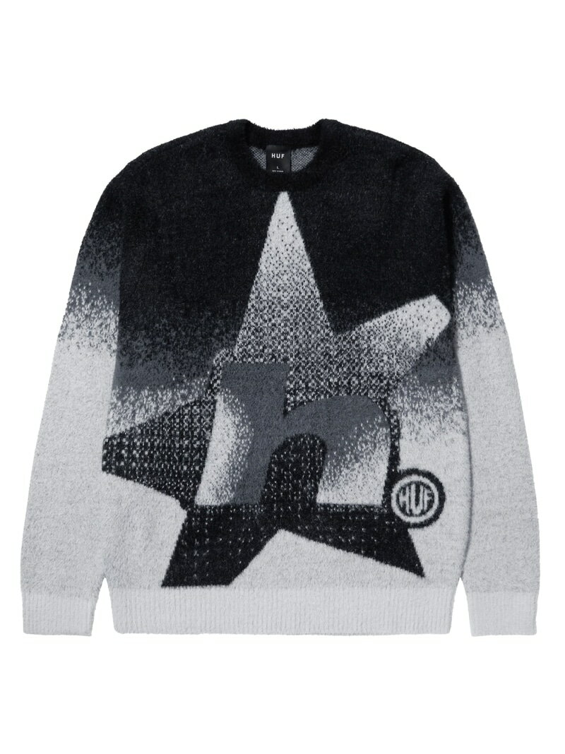 HUF HORIZON SHAGGY CREWNECK SWEATER ハフ トップス ニット グレー【送料無料】