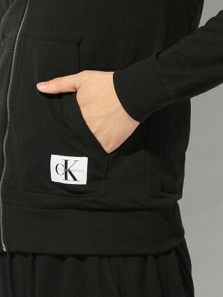 【SALE/40%OFF】Calvin Klein Underwear (M) カルバン クライン MONOGRAM フルジップ スウェット パーカー カルバン・クライン カットソー パーカー ブラック グレー【RBA_E】【送料無料】
