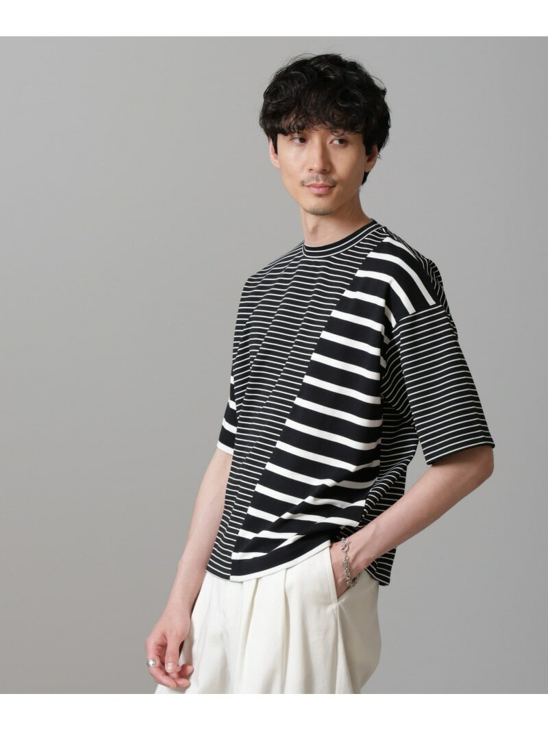 【SALE／50%OFF】NANO universe ボーダー切替Tシャツ ナノユニバース トップス カットソー・Tシャツ【R..