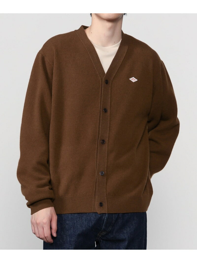 Bshop DANTON ｜ ラムウール Vネックニットカーディガン MEN ビショップ トップス ニット ブラウン ブラック パープル ブルー【送料無料】