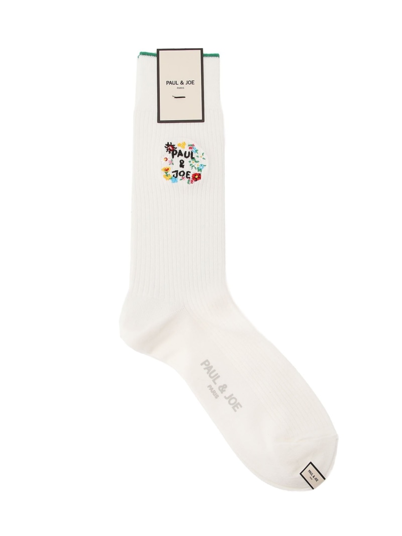 【SALE／53%OFF】PAUL & JOE (M)ポール&ジョー/ポール & ジョー ロゴ刺繍クルー丈ソックス ボディライ..