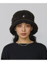 KANGOL KANGOL FAUX SHEARING UTILITY BUCKET オーバーライド 帽子 ハット ブラウン ブラック【送料無料】