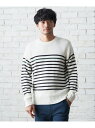 ikka ナバルボーダーニット イッカ トップス その他のトップス ホワイト ネイビー グレー【送料無料】