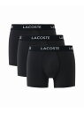 LACOSTE 3パックマイクロファイバーボクサートランクショーツ / ボクサーパンツ ラコステ インナー・ルームウェア ボクサーパンツ・トランクス ネイビー ブラック【送料無料】