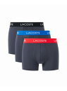 LACOSTE 3パックマイクロファイバートランクボクサーショーツ / ボクサーパンツ ラコステ インナー・ルームウェア ボクサーパンツ・トランクス グレー【送料無料】