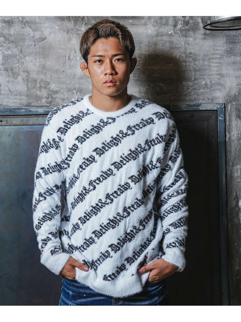 Retro Engine RTEG O.E Shaggy knit アダムスジャグラー トップス ニット ホワイト ブラック【送料無料】