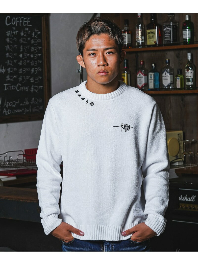 Retro Engine RTEG Dot Mark Mall Knit アダムスジャグラー トップス ニット ベージュ ホワイト ブラッ..