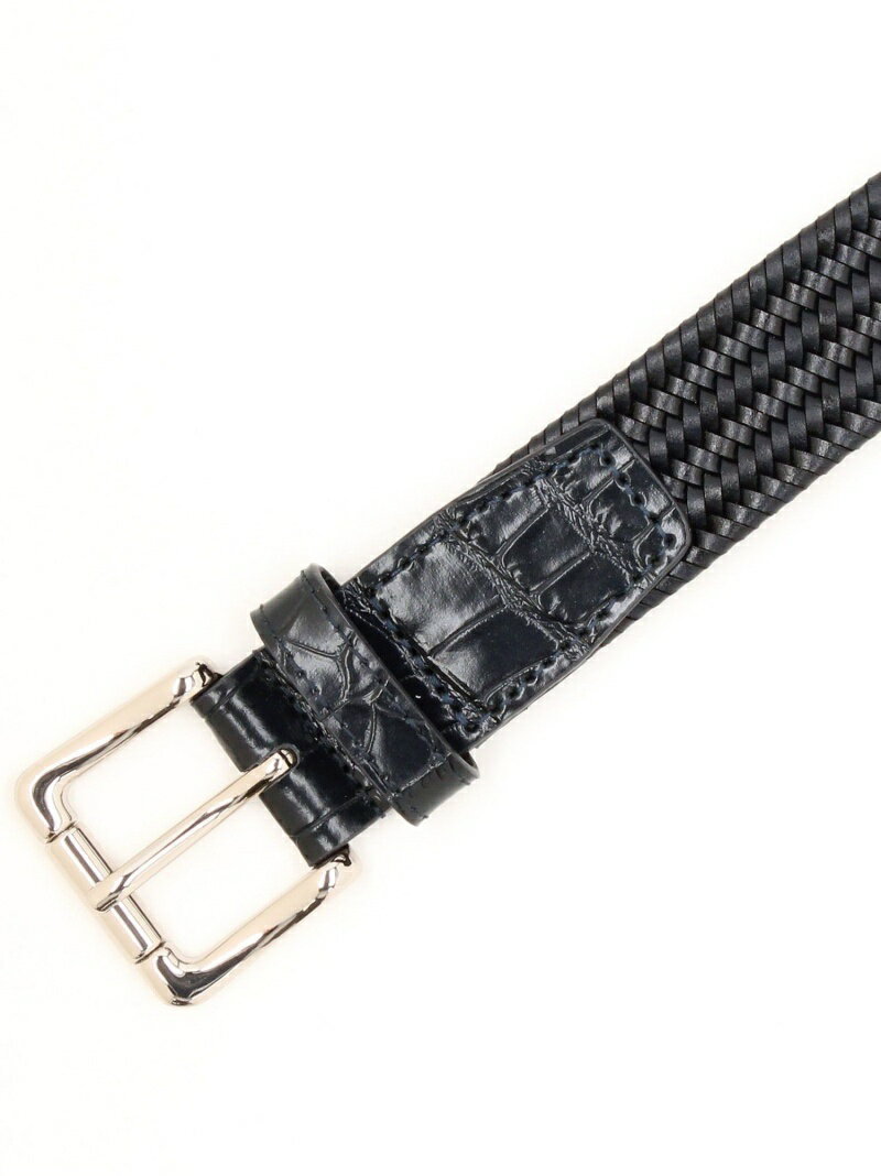 MONSIEUR NICOLE イタリアン編込テープ メッシュベルト ニコル ファッション雑貨 ベルト グレー ブラウン レッド ネイビー ブラック【送料無料】