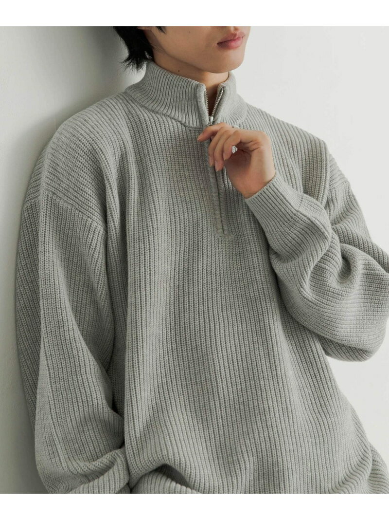 【SALE／60%OFF】SENSE OF PLACE 『ユニセックス』ハーフZIPセーター センス オブ プレイス トップス ニット ブラック グレー ベージュ【RBA_E】