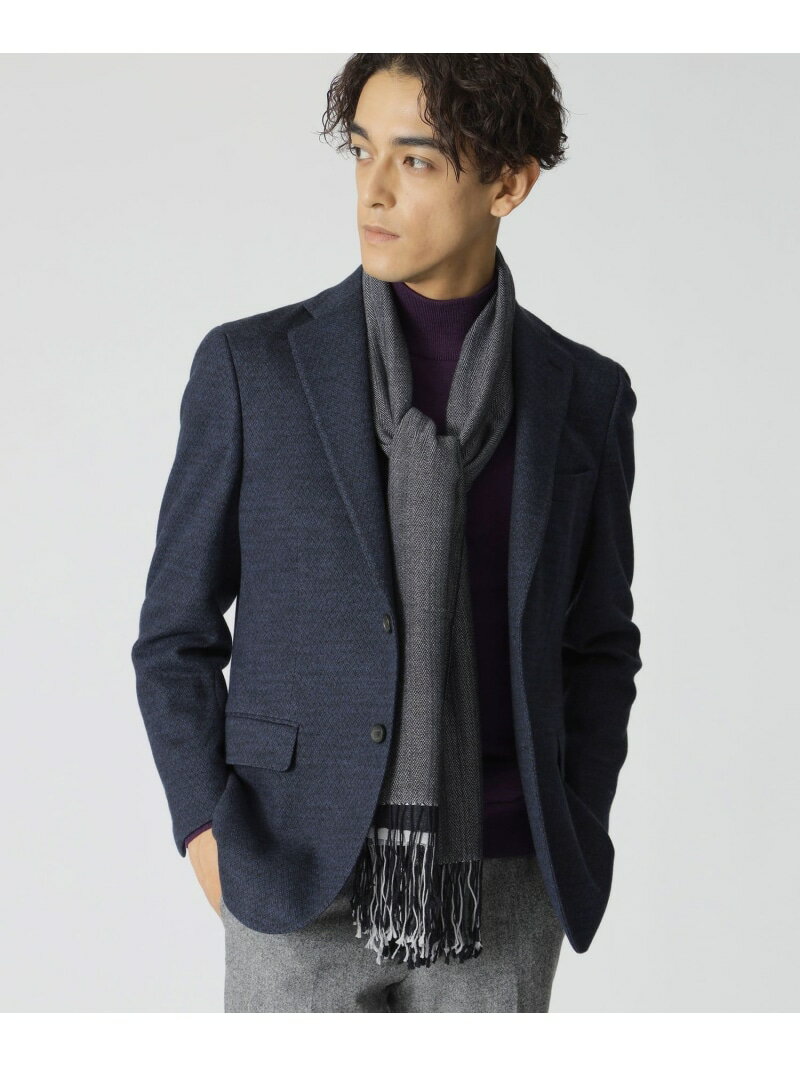 【SALE/28%OFF】Paul Stuart 【Nikkei magazin掲載】3面ブックへリンボン柄シルクカシミヤストール ポール・スチュアート ファッション雑貨 マフラー・ストール・ネックウォーマー ネイビー グレー【RBA_E】【送料無料】