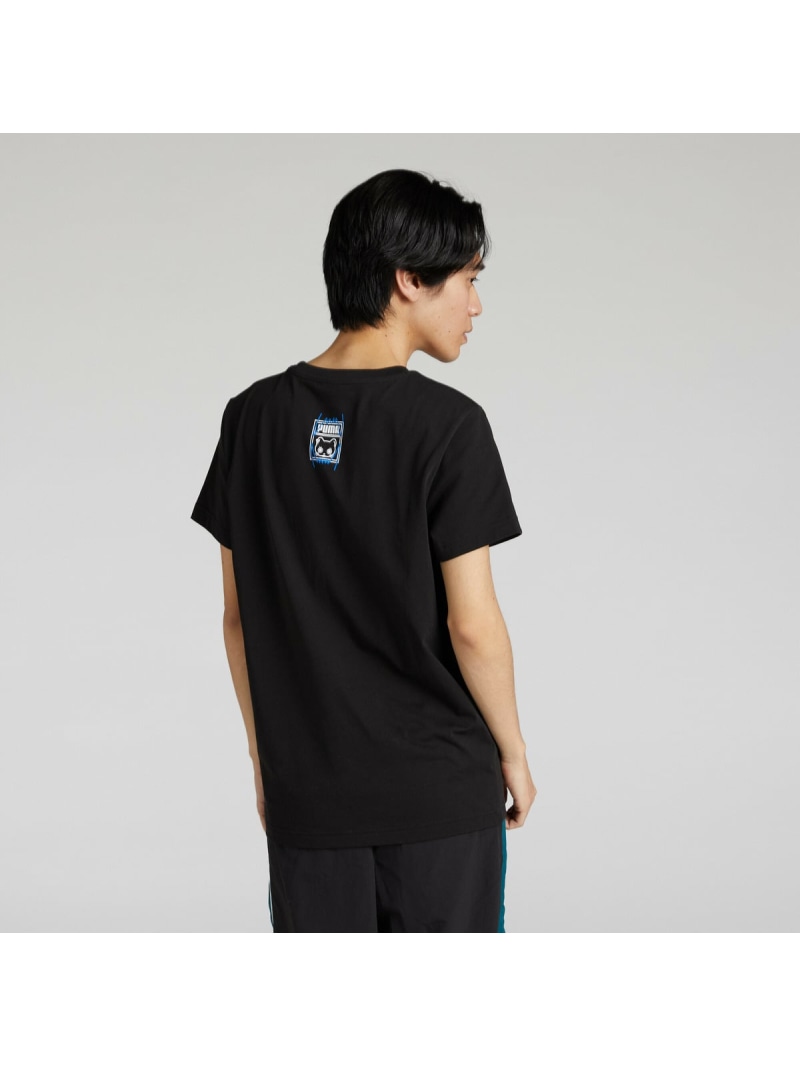 【SALE／30%OFF】PUMA ユニセックス NEKO-san x DYLAN ワンポイント 半袖 スリム Tシャツ プーマ トップス カットソー・Tシャツ ブラック【RBA_E】