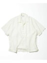 CAHLUMN Belgium Linen Open Collar Shirt 1.1 フリークスストア トップス シャツ・ブラウス ネイビー ホワイト ブラウン【送料無料】
