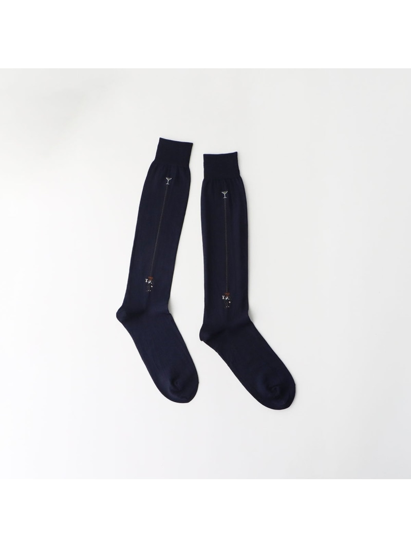 POLO RALPH LAUREN POLO RALPH LAUREN メンズ メリノウール混 マティーニベア ビジカジハイソックス ナイガイ 靴下・レッグウェア 靴下 ネイビー ブラック