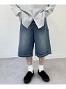 Discoat 【ユニセックス】デニムハーフパンツ ディスコート パンツ その他のパンツ ブラック ブルー【送料無料】