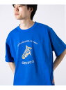 【SALE/20%OFF】GLOSTER 【GEVACO/ゲバコ】グラフィック 半袖プリント クルーネックTシャツ フレディ アンド グロスター トップス カットソー・Tシャツ ブラック ホワイト ブルー グレー【RBA_E】【送料無料】