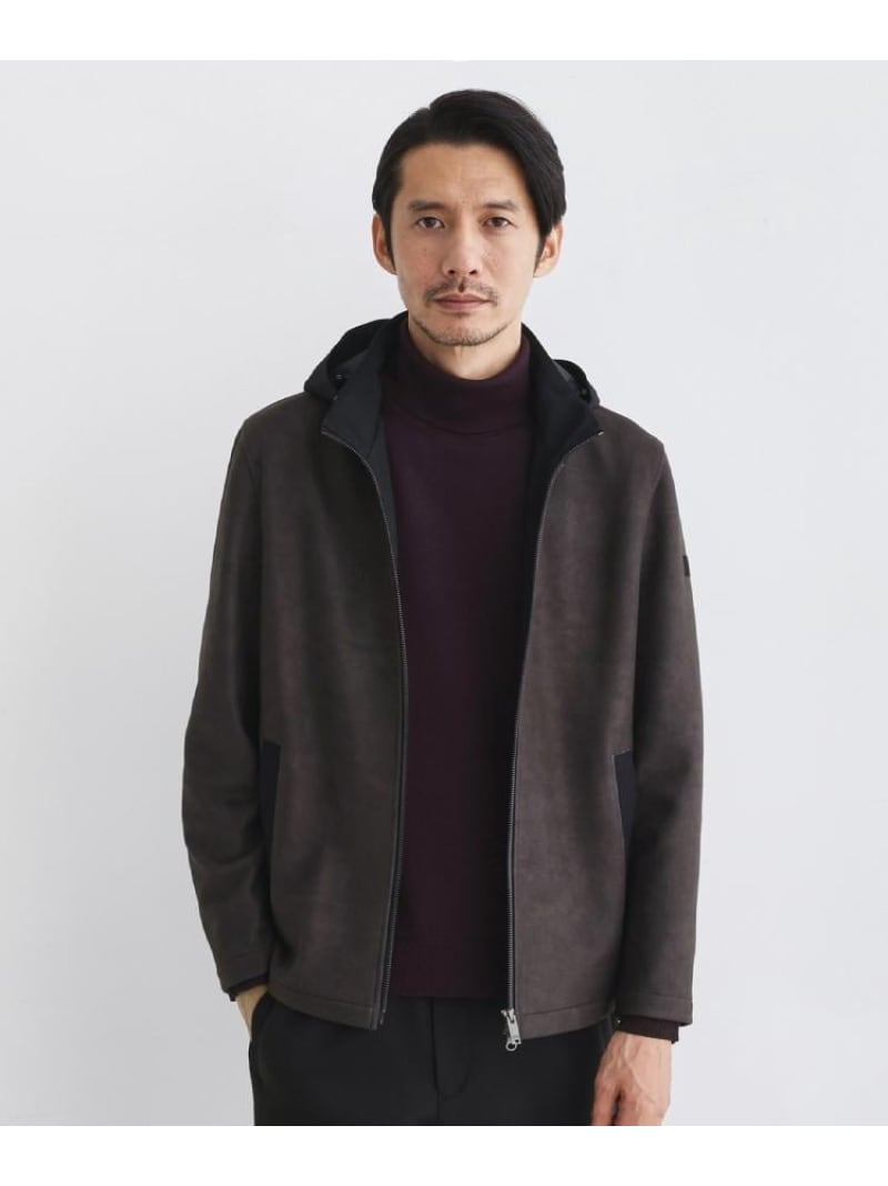 【SALE／15%OFF】TAKEO KIKUCHI 【JUST ONE LAYER】ダウンファブリック ジップアップ フード ブルゾン タケオキクチ ジャケット・アウター ブルゾン・ジャンパー ベージュ ネイビー グレー【RBA_E】【送料無料】
