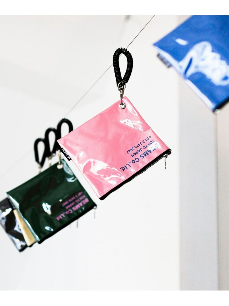 【SALE/40%OFF】bPr BEAMS 【10/16新規値下げ】ポリウレタン ロゴ ポーチ S ビームス メン 財布・ポーチ・ケース ポーチ ブルー グレ...