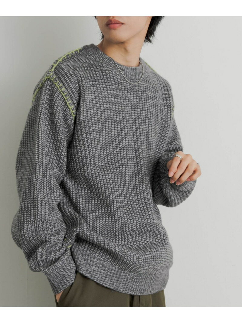 楽天Rakuten Fashion Men【SALE／34％OFF】SENSE OF PLACE 『ユニセックス』ハンドステッチクルーネックセーター センス オブ プレイス トップス ニット グレー ブラック ブラウン【RBA_E】【送料無料】