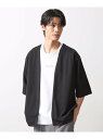 THE SHOP TK 梨地アンサンブルカーディガン 五分袖カーディガン+半袖Tシャツセット/マシンウォッシャブル ザ ショップ ティーケー トップス カーディ...