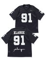 XLARGE DISTORTION FOOTBALL JERSEY XLARGE エクストララージ トップス その他のトップス ブラック パープル グレー【送料...