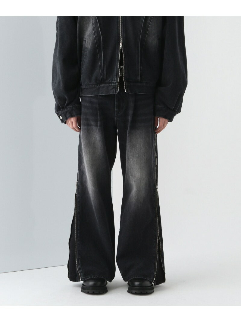 【SALE/55%OFF】HARE ダブルZIPデニムパンツ ハレ パンツ ジーンズ・デニムパンツ レッド オレンジ ブルー ブラック【RBA_E】【送料無料】