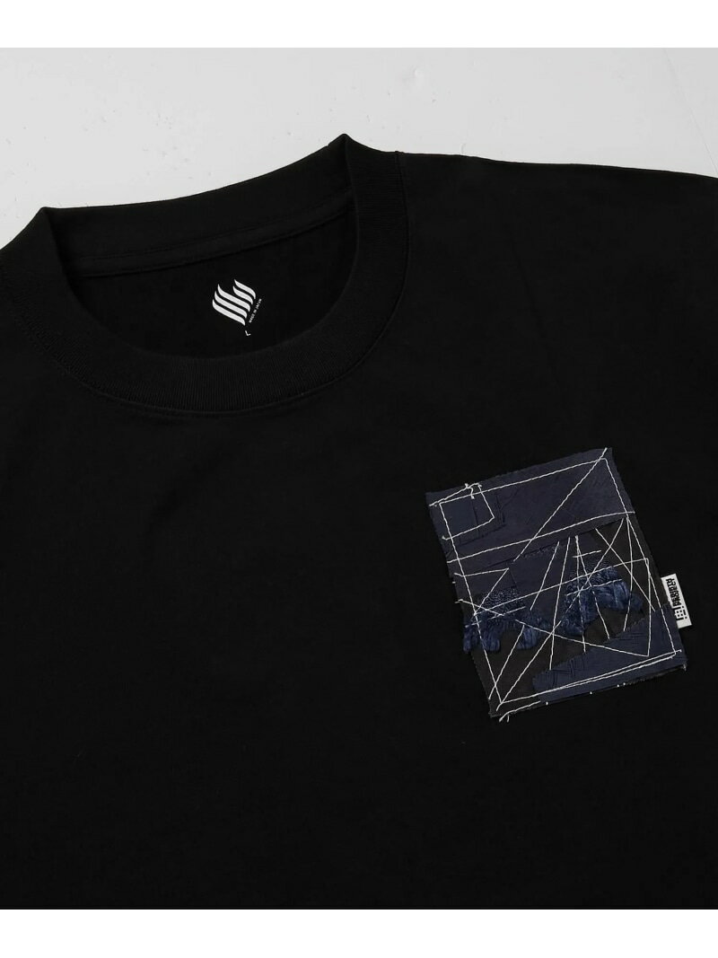 REBIRTH PROJECT REBIRTH PROJECT ｜ AIRBACK patchwork Tシャツ 1 リバースプロジェクトストア トップス カットソー・Tシャツ ブラック【送料無料】