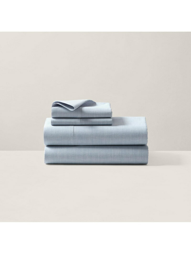 RALPH LAUREN HOME ワークシャツ シャンブレー フラットシーツ /シングルサイズ ラルフローレン インテ..