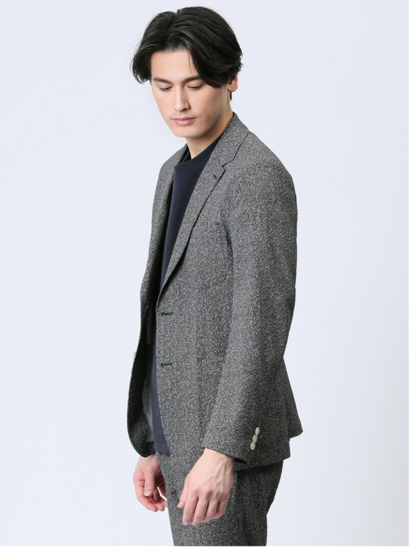 【SALE／50%OFF】TAKA-Q 軽量 スリムフィット 2ボタンジャケット プリント黒(セットアップ可能) タカキュー スーツ・フォーマル スーツジャケット ブラック【RBA_E】【送料無料】