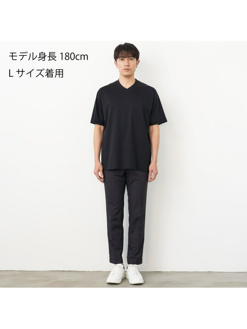 BRICK HOUSE by Tokyo Shirts 【シャツ屋仕立てのTシャツ】 Vネック Tシャツ 半袖 ビジネス オフィスカジュアル BM06J900AA40V4A-49 トーキョーシャツ トップス カットソー・Tシャツ ブラック【送料無料】