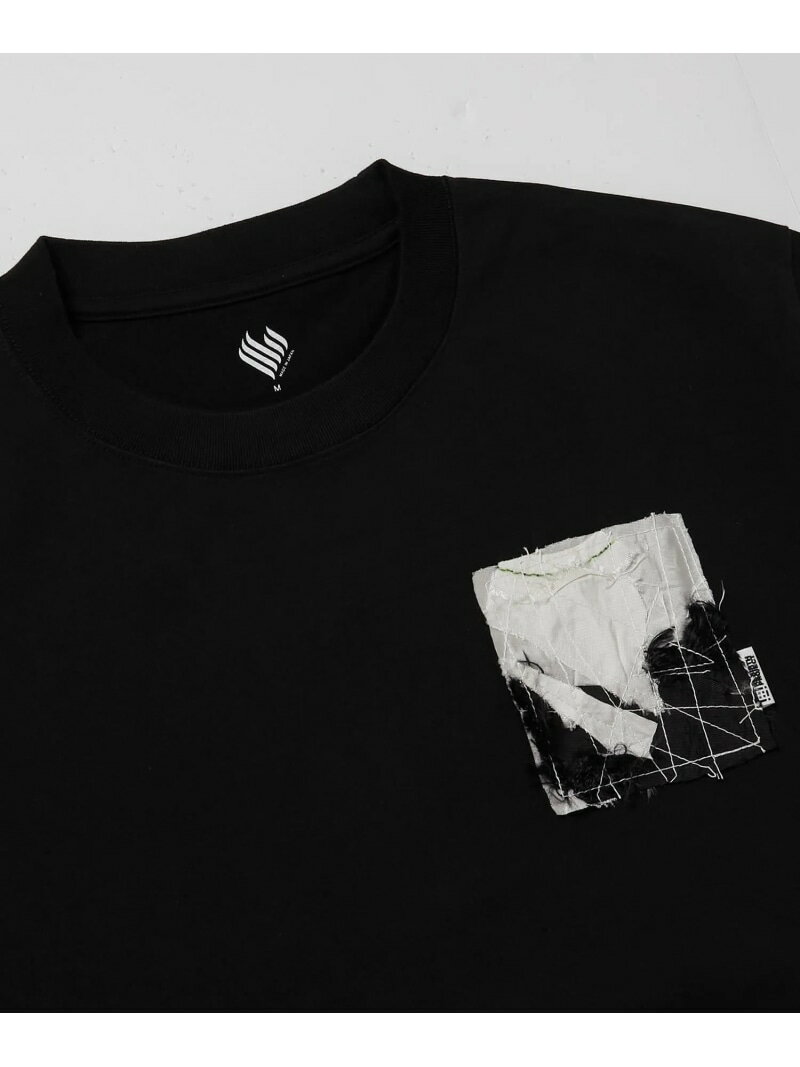 REBIRTH PROJECT REBIRTH PROJECT ｜ AIRBACK patchwork Tシャツ 2 リバースプロジェクトストア トップス カットソー・Tシャツ ブラック【送料無料】