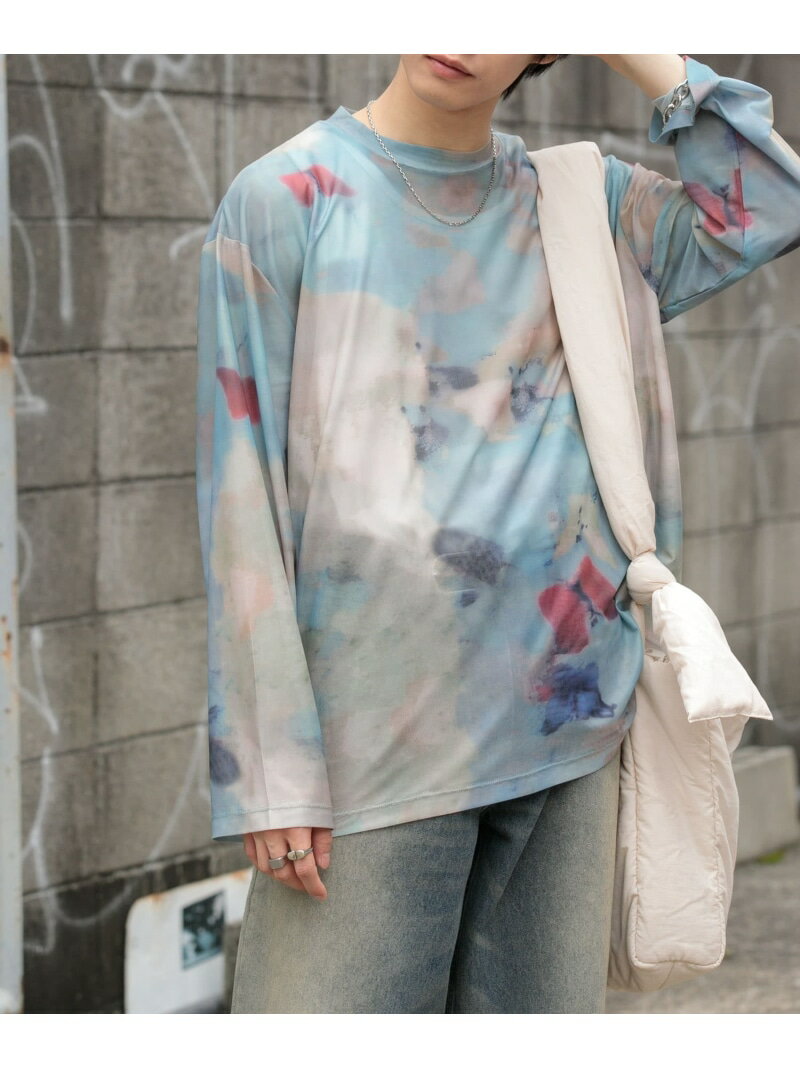 【SALE/50%OFF】SENSE OF PLACE マーブルシアールーズロングTシャツ センス オブ プレイス トップス カットソー・Tシャツ ブラウン ブラック ブルー【RBA_E】