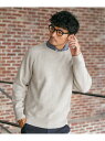 【SALE/40%OFF】ikka ウォッシャブル畦クルーネックニット イッカ トップス その他のトップス ブルー ネイビー グレー ベージュ【RBA_E】