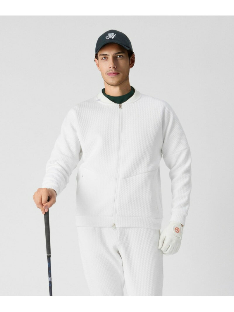 【SALE／40%OFF】UNITED ARROWS GOLF メンズ ニット ブルゾン ユナイテッドアローズ アウトレット スポーツ・アウトドア用品 ゴルフグッズ ネイビー ホワイト【RBA_E】【送料無料】