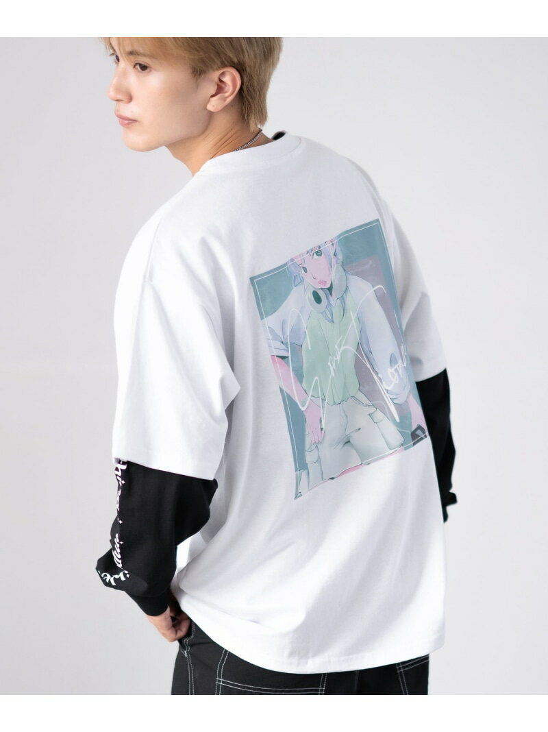 【SALE/20%OFF】improves バリエーションプリント 半袖&長袖 アンサンブル Tシャツ インプローブス トップス カットソー・Tシャツ ホワイト ブラック【RBA_E】【送料無料】
