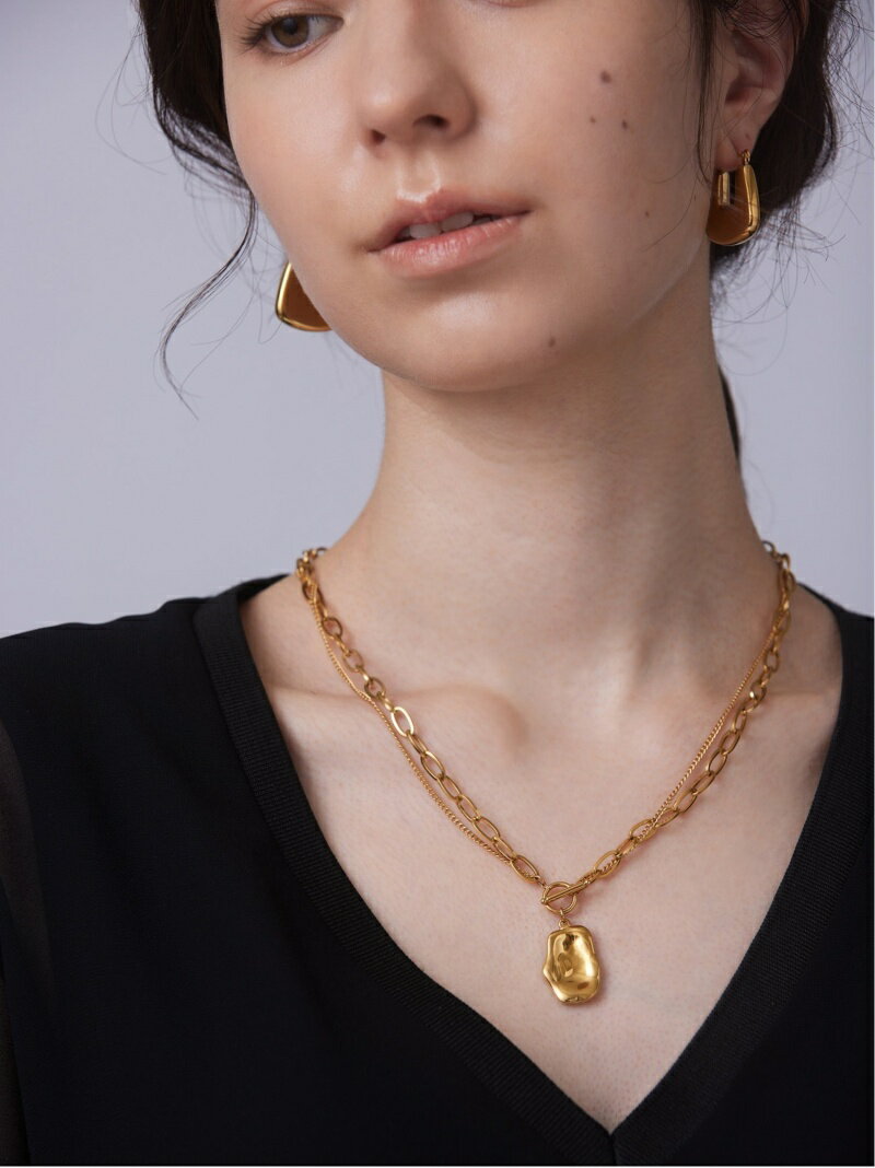 ieLS 金属アレルギー対応「ieLS」ステンレス ダブルチェーンデザインネックレス クークロワッサン アクセサリー・腕時計 ネックレス シルバー ゴールド【送料無料】のサムネイル