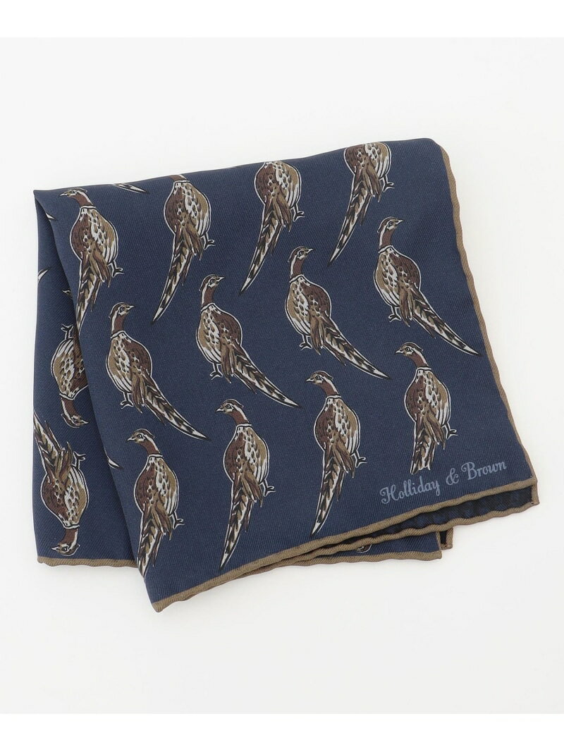 JOSEPH ABBOUD 【イタリア製・Holliday&Brown】バードグラフィックプリントポケットチーフ ジョセフア..