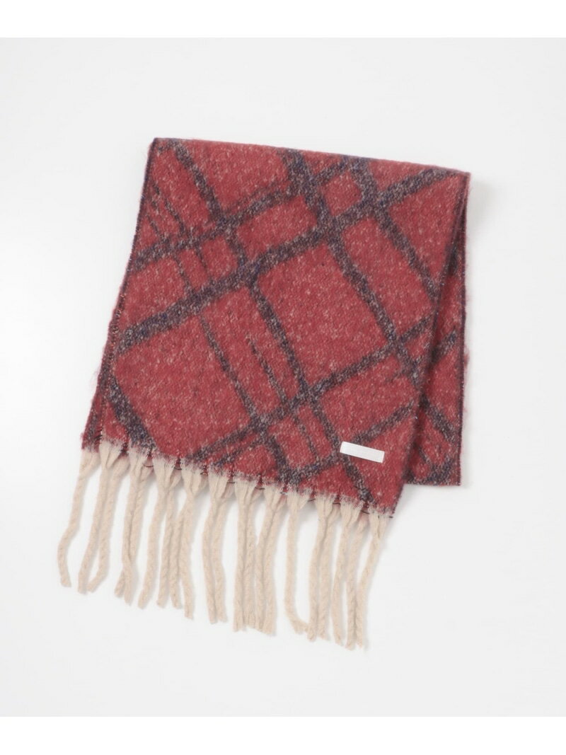 SENSE OF PLACE ラインチェックボリュームマフラー センス オブ プレイス ファッション雑貨 マフラー・..