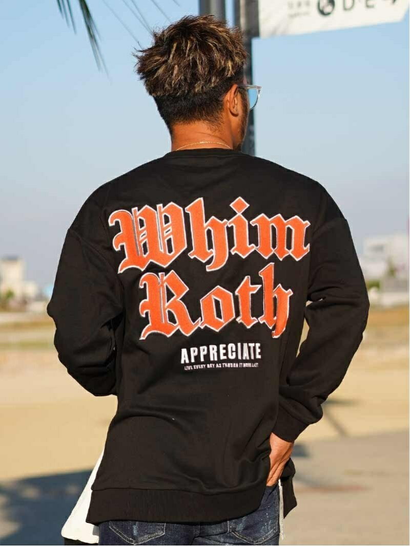 WHIM ROTH whim ROTH/(M)W/R APPRECIATE SW PULL アダムスジャグラー トップス スウェット・トレーナー ブラック ホワイト