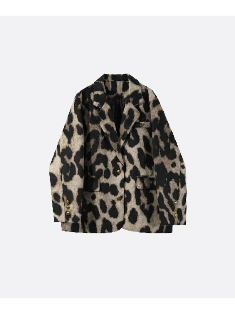 U:UME Leopard Jacket ユーム ジャケット・アウター テーラードジャケット・ブレザー ブラウン【先行予約】*【送料無料】