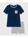 PETIT BATEAU 半袖パジャマ プチバトー インナー・ルームウェア パジャマ ブルー【送料無料】