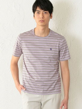 【SALE/54%OFF】THE SCOTCH HOUSE シルケット天竺ボーダーTシャツ ザ・スコッチハウス カットソー Tシャツ ベージュ パープル グリーン オレンジ【RBA_E】【送料無料】